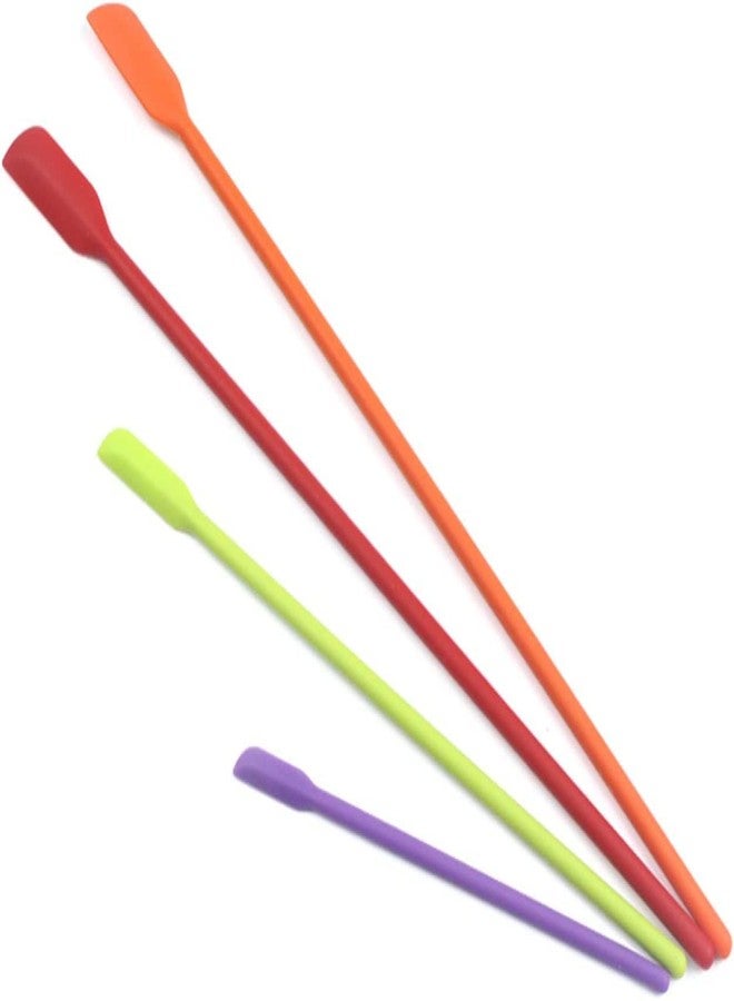Evona Mini Silicone Spatula Set, Small Rubber Spatula for Makeup, Thin Jar/Kitchen Bottles/Cosmetic Bottles Tiny Scrapers Non-Stick Flexible Baking Cooking 4Pack (Multicolor) - Image 1